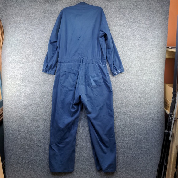U.S. Navy Men's Utility Coveralls Blue Size 46L Actual 38x29.5 Embroidered - Picture 3 of 16